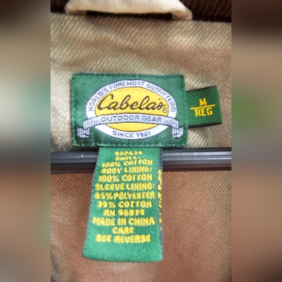 Cabela's Vintage Chore Jacket Beige and Brown Coat Jacket - Picture 4 of 4